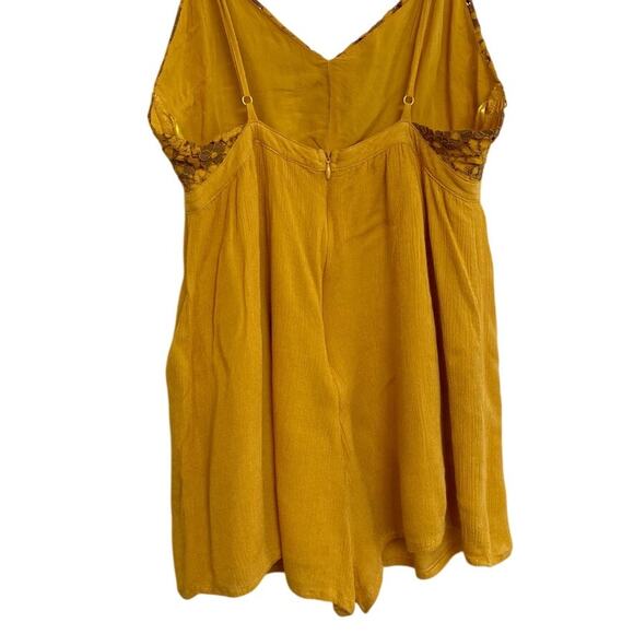 Le Lis Mustard Yellow Cutout Lace Romper - S - Picture 11 of 13